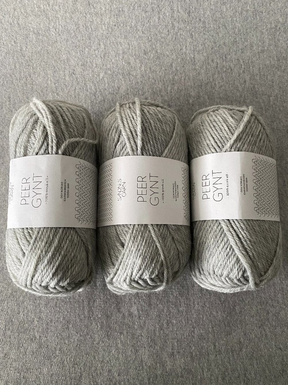 NWT Sandnes Garn Peer Gynt 1032 Light Grey Heather Lot of 3